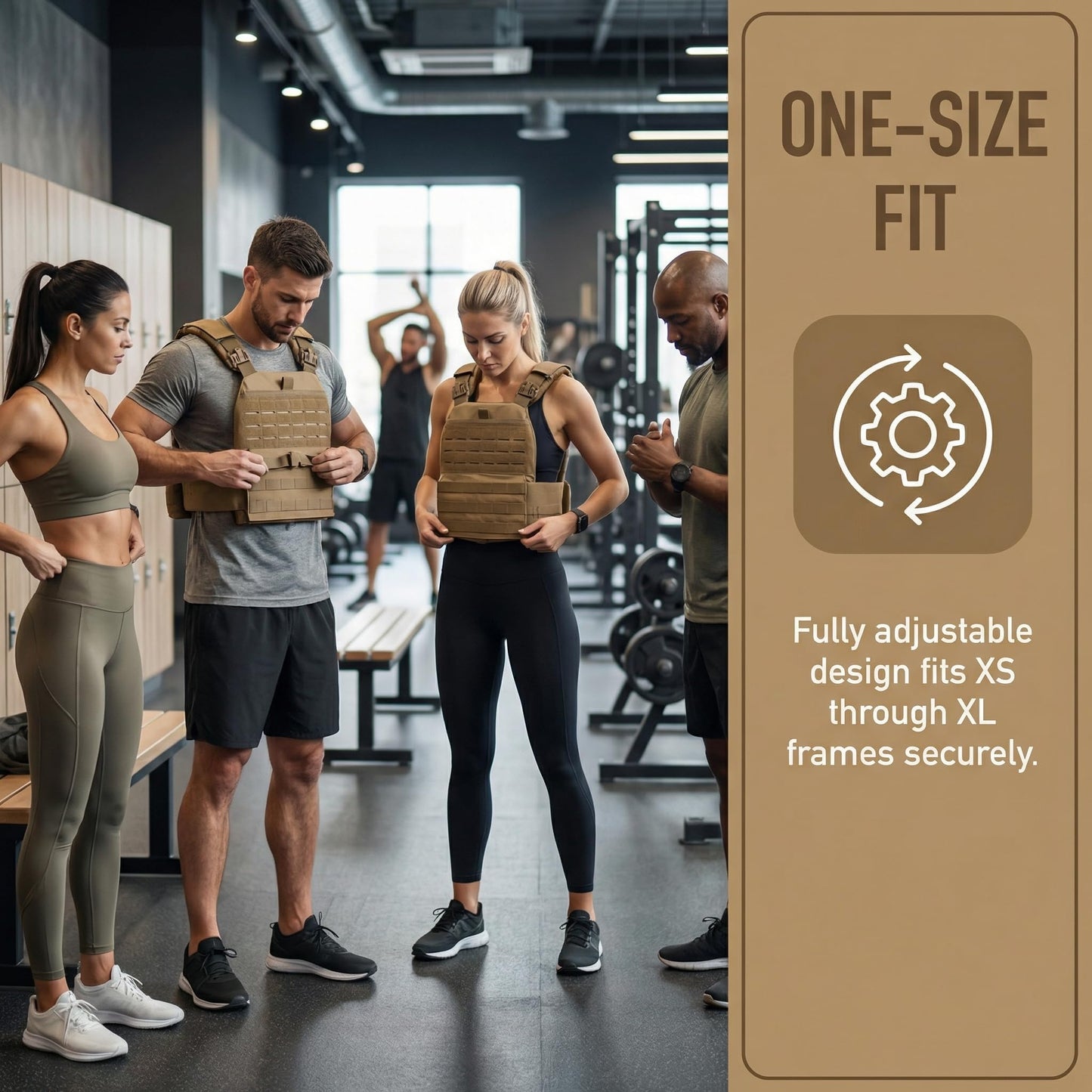 Tactical Weighted Vest for Men & Women, Adjustable Strength and Endurance Workout Vest with MOLLE Panel, Padded Shoulder Straps, Breathable Mesh, Quick Release Buckles for Running, Rucking, Training, Fitness (Coyote)