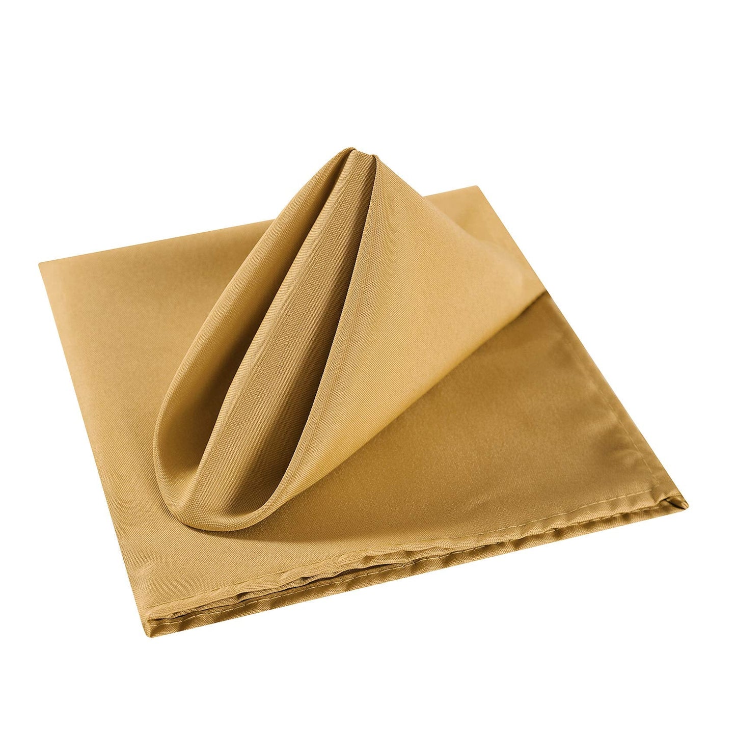 Cloth Napkins 20x20 inch Washable Polyester Dinner Napkins Soft Table Napkins for Wedding Party Dining Banquet(Gold,100PCS)
