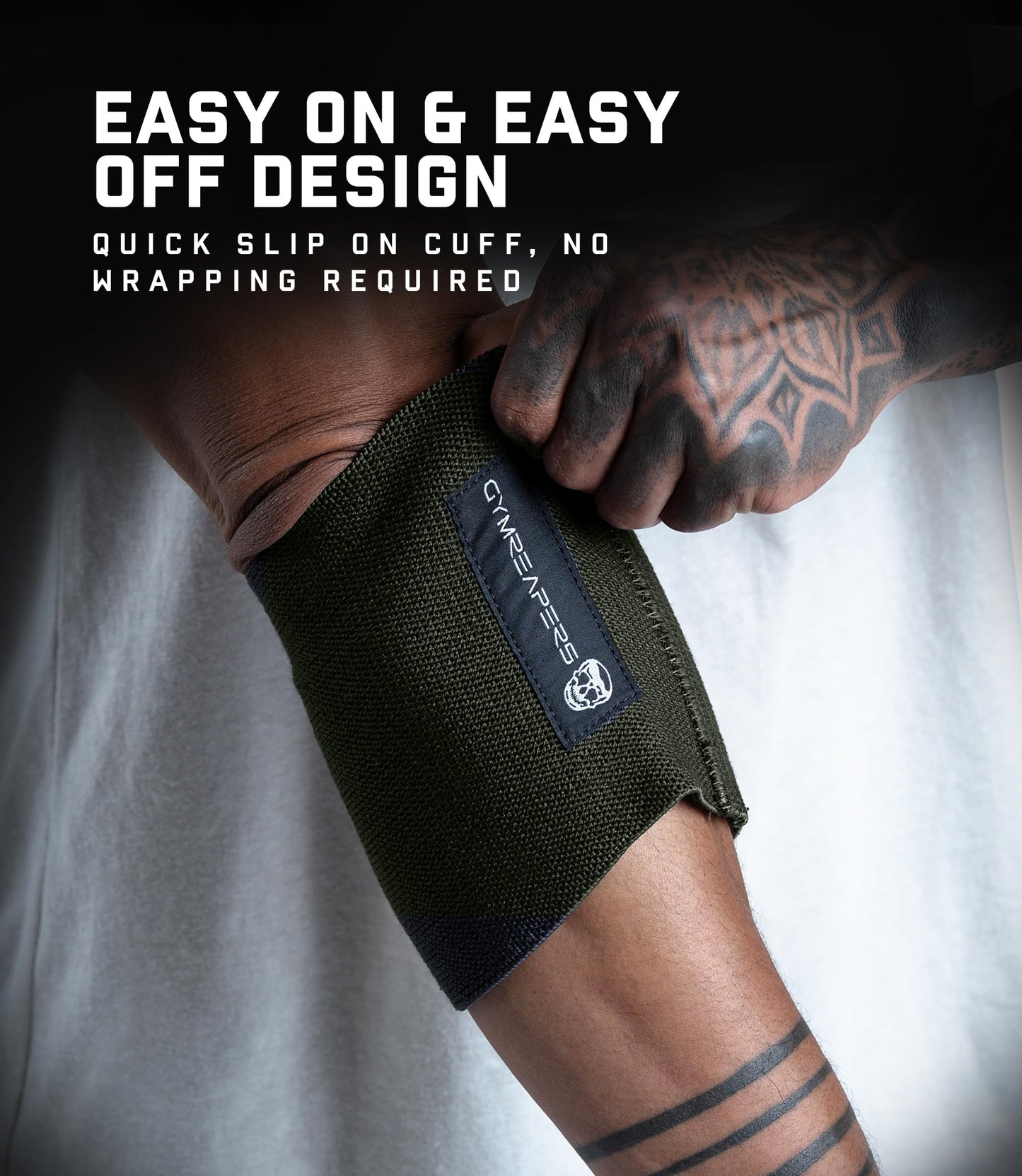 Gymreapers Elbow Compression Cuff for Weightlifting, Powerlifting – Support & Relief for Tendonitis, Stability, Tennis Elbow, Strength Training & Injury Recovery (Green, 13")