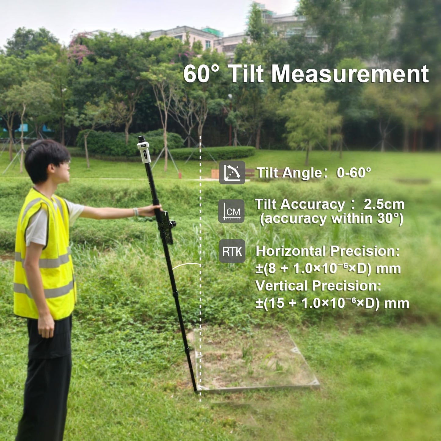 SMA25R Net GNSS RTK Survey System Handheld High Precision Positioning Receiver with Collector, CORS Connection, 10cm Accuracy by PPP, Tilt Compensation, for Land Surveying, Construction