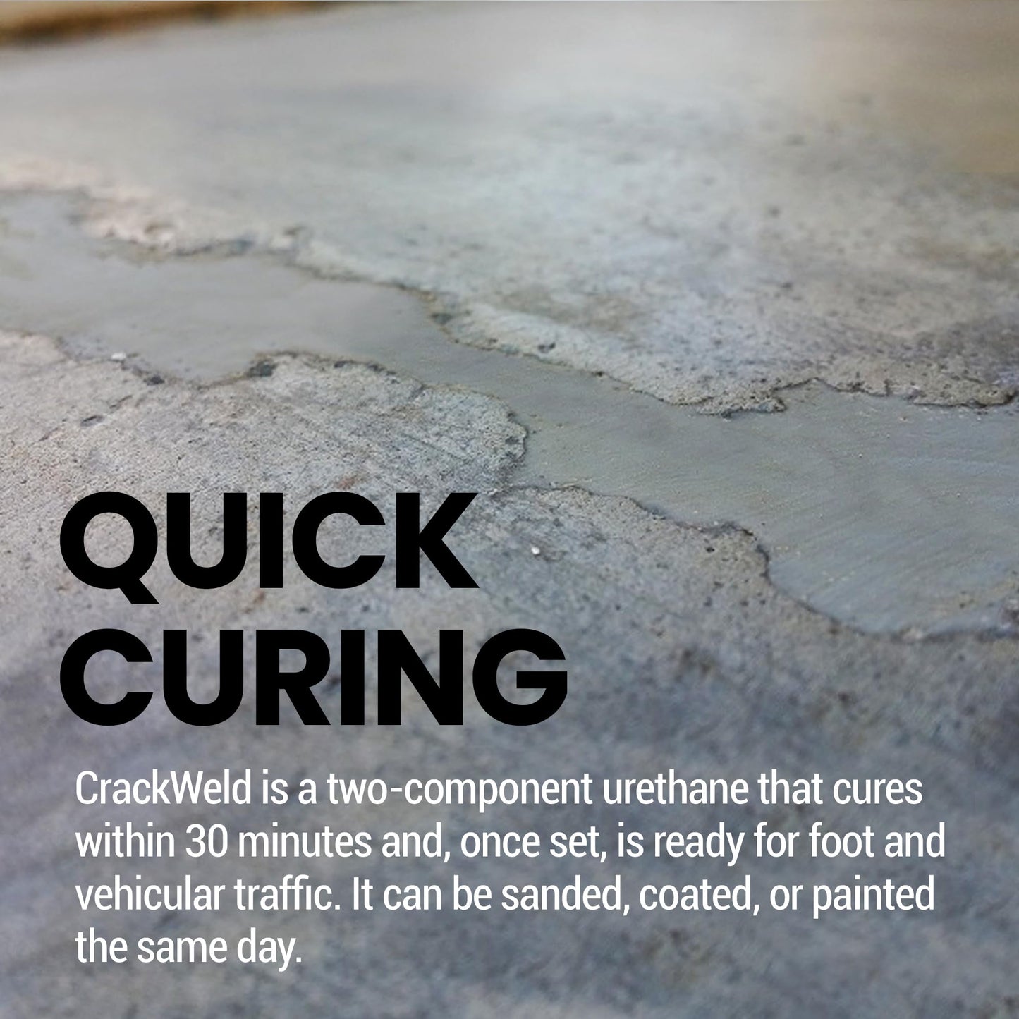 CrackWeld Concrete Crack Repair Kit (2-Pack) – Polyurethane Concrete Crack Filler for Floors & Slabs – Hairline, Shrinkage & Settlement Cracks – Low-Viscosity, Fast-Curing, No Grinding Required