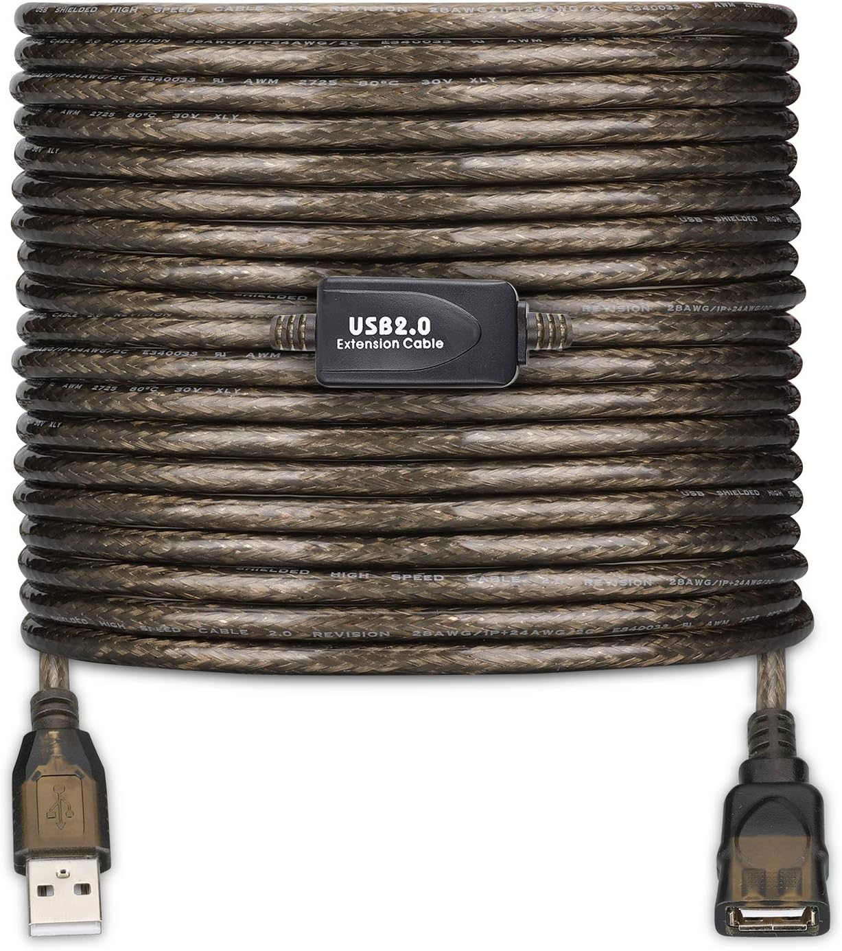 LDKCOK 2.0 50ft, 480 USB Type A Male to A Female Active Repeater Extension Cable High Speed Mbps