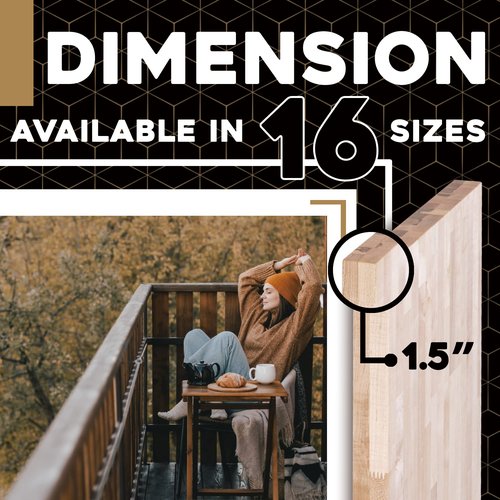 DuraSteel Solid Wood Table Top - 24 x 12 Butcher Block Countertop - Natural Maple Slab Wood Cutting Board for Kitchen Workbench Desk Top, Large Charcuterie Boards Counter Round Chopping Wooden Bamboo