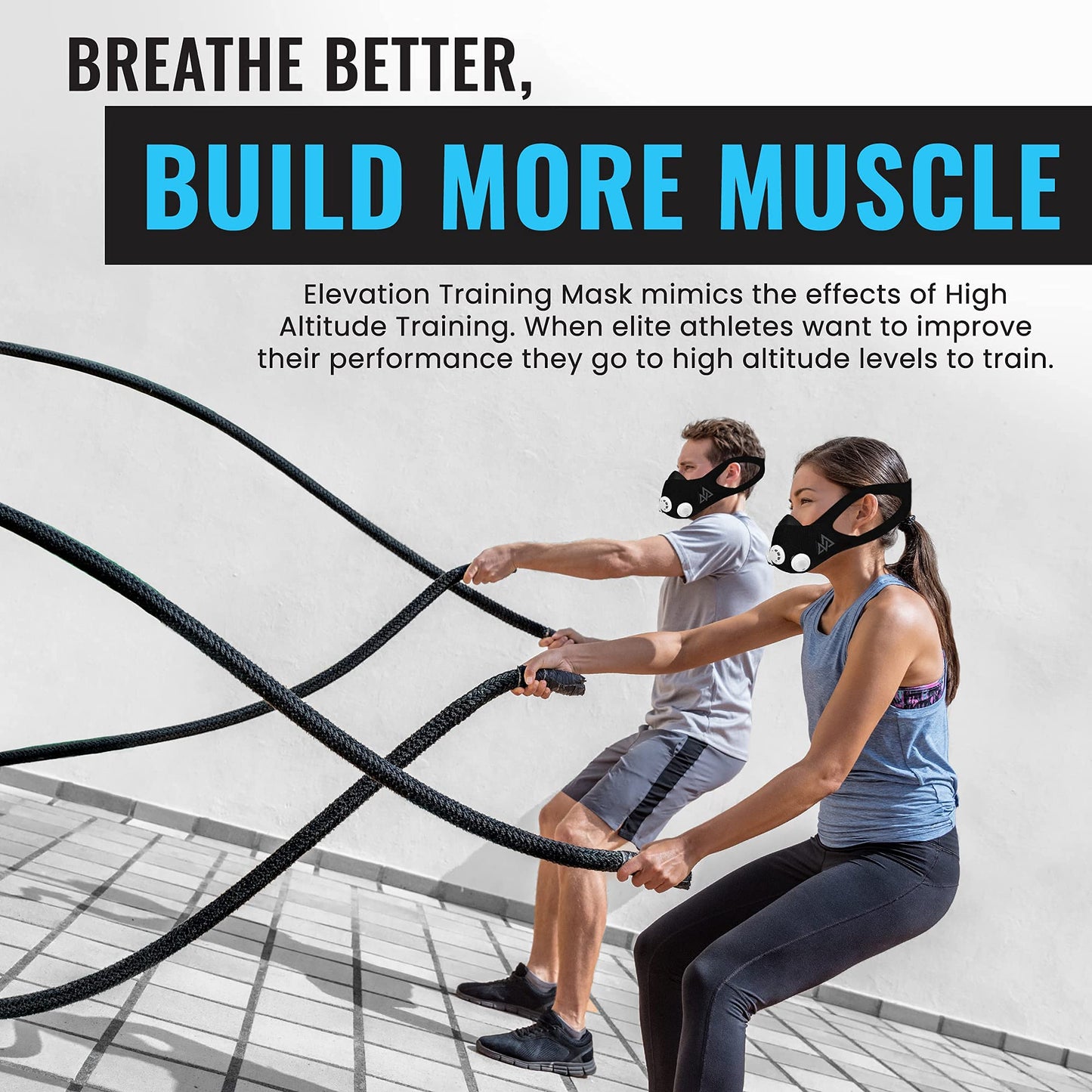TRAININGMASK - Elevation Training Mask 2.0 Blackout - Fitness Mask, Workout Mask (Medium)