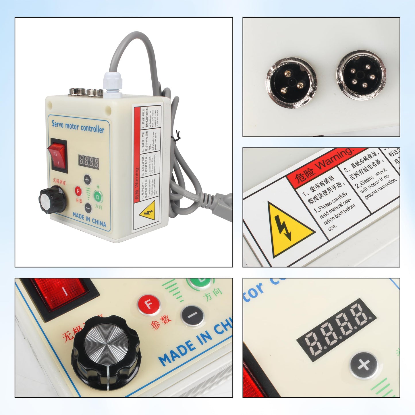 RATTMMOTOR 750W Permanent Magnet Brushless Servo Motor Max Speed 6500rpm/min with Servo Motor Speed Controller for Woodworking Machine/Lathe/Drilling and Tapping Machine/Reducer/Belt Sander (110V)