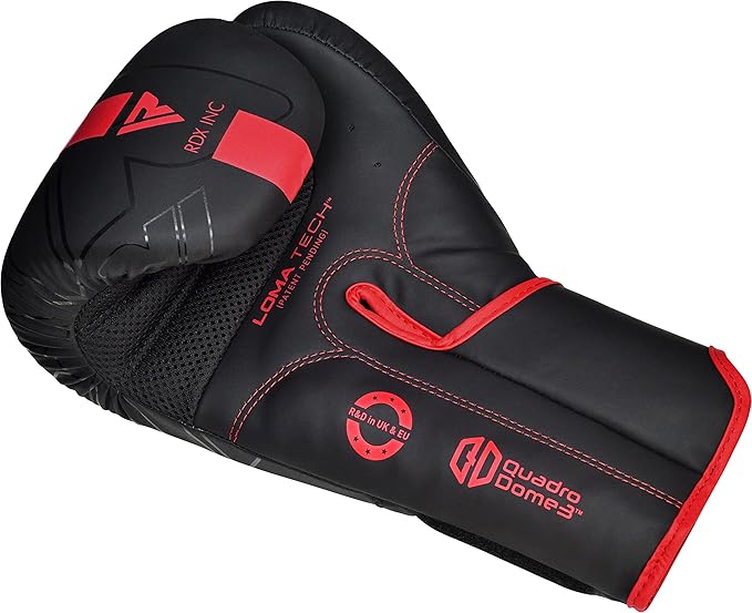 RDX Boxing Gloves, Pro Training Sparring, Maya Hide Leather, Muay Thai MMA Kickboxing, Men Women Adult, Heavy Punching Bag Focus Mitts Pads Workout, Ventilated Palm, Multi Layered, 8 10 12 14 16 18 Oz