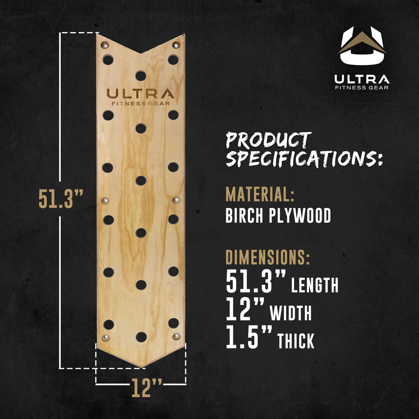 Ultra Fitness Gear Climbing Pegboard 51 Inch, Climbing Hold Cross Training Exercise Equipment, Climbing Wall Training Ladder for Fitness, Agility and Muscle Strength