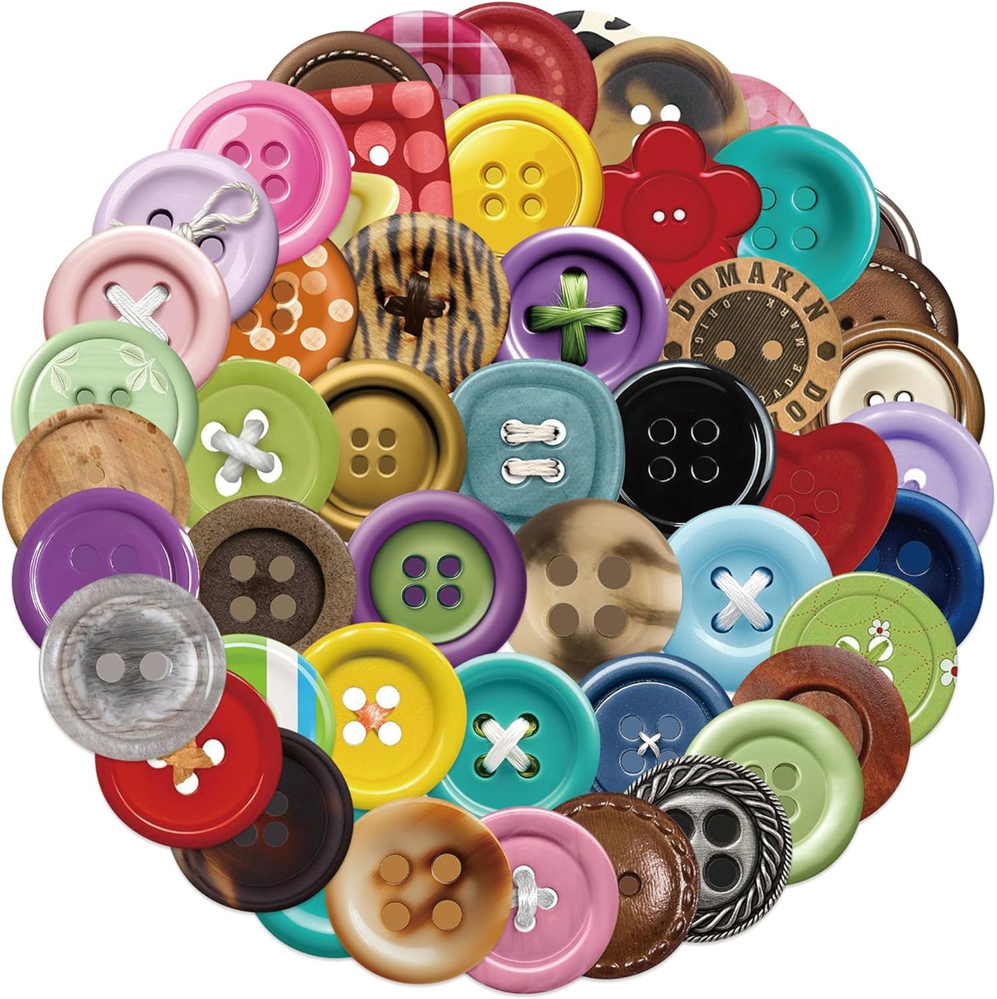 DERCMD Stickers,50PCS Button Laptop Decals Gift Toddlers Teens Girls Cute Cool Kawaii Tools Decorations DIY,Stickers