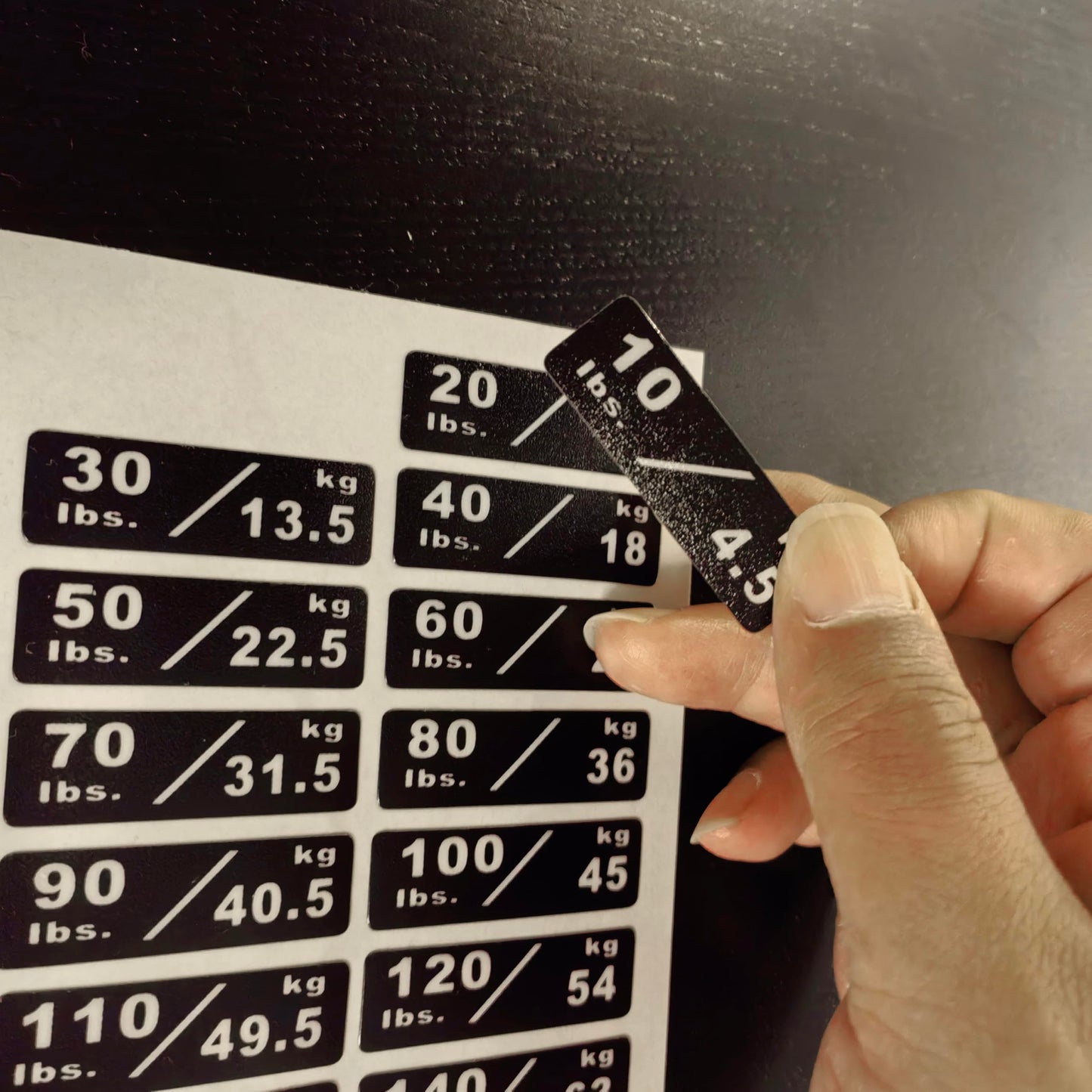 10-260LBS/4.5-117KG Gym Equipment Weight Stack Stickers Custom Weight Plate Stickers and Safety Warning Stickers