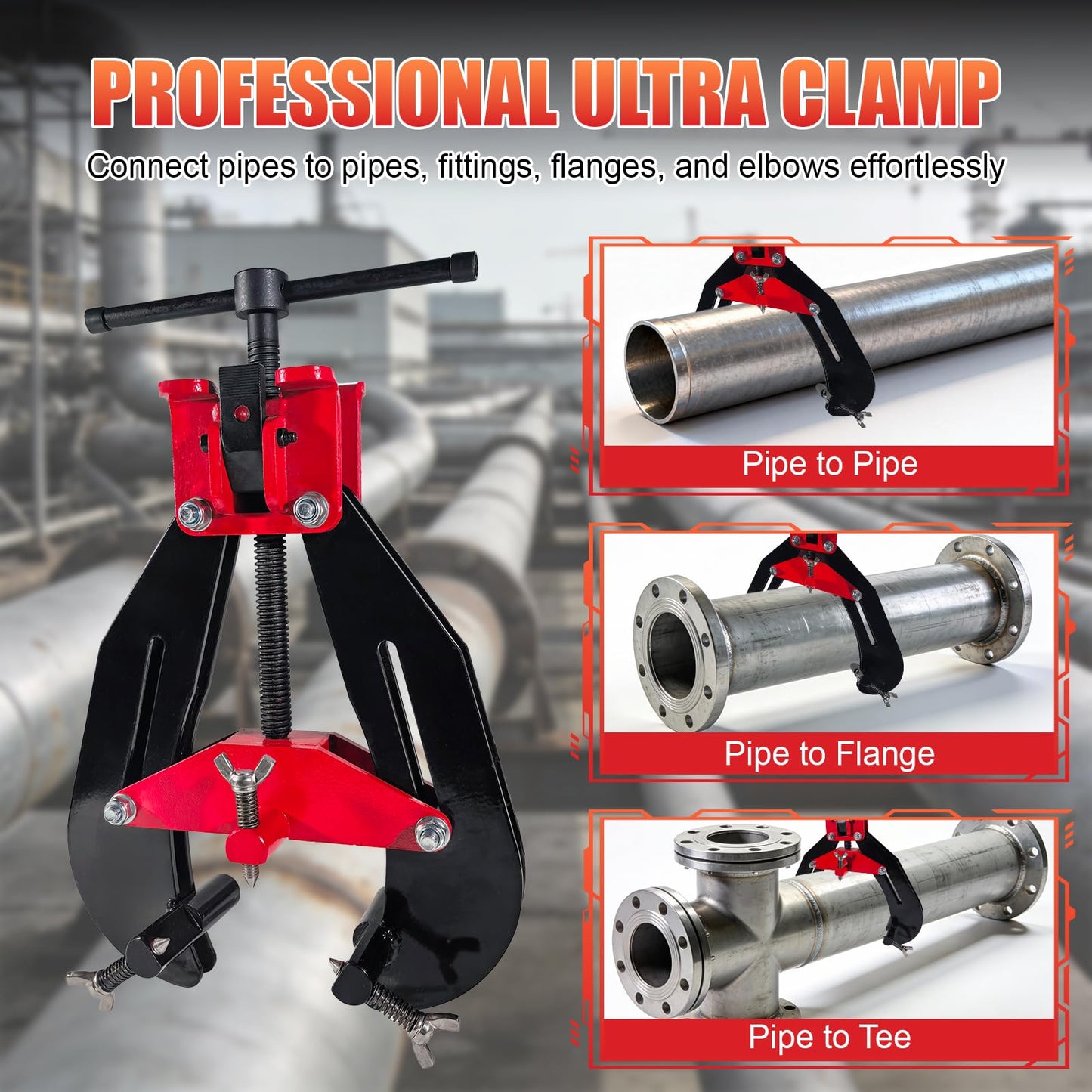 Alwalkee 4" to 11" Heavy Duty Pipe Alignment Clamp, Professional Welding Clamp with Quick Release
