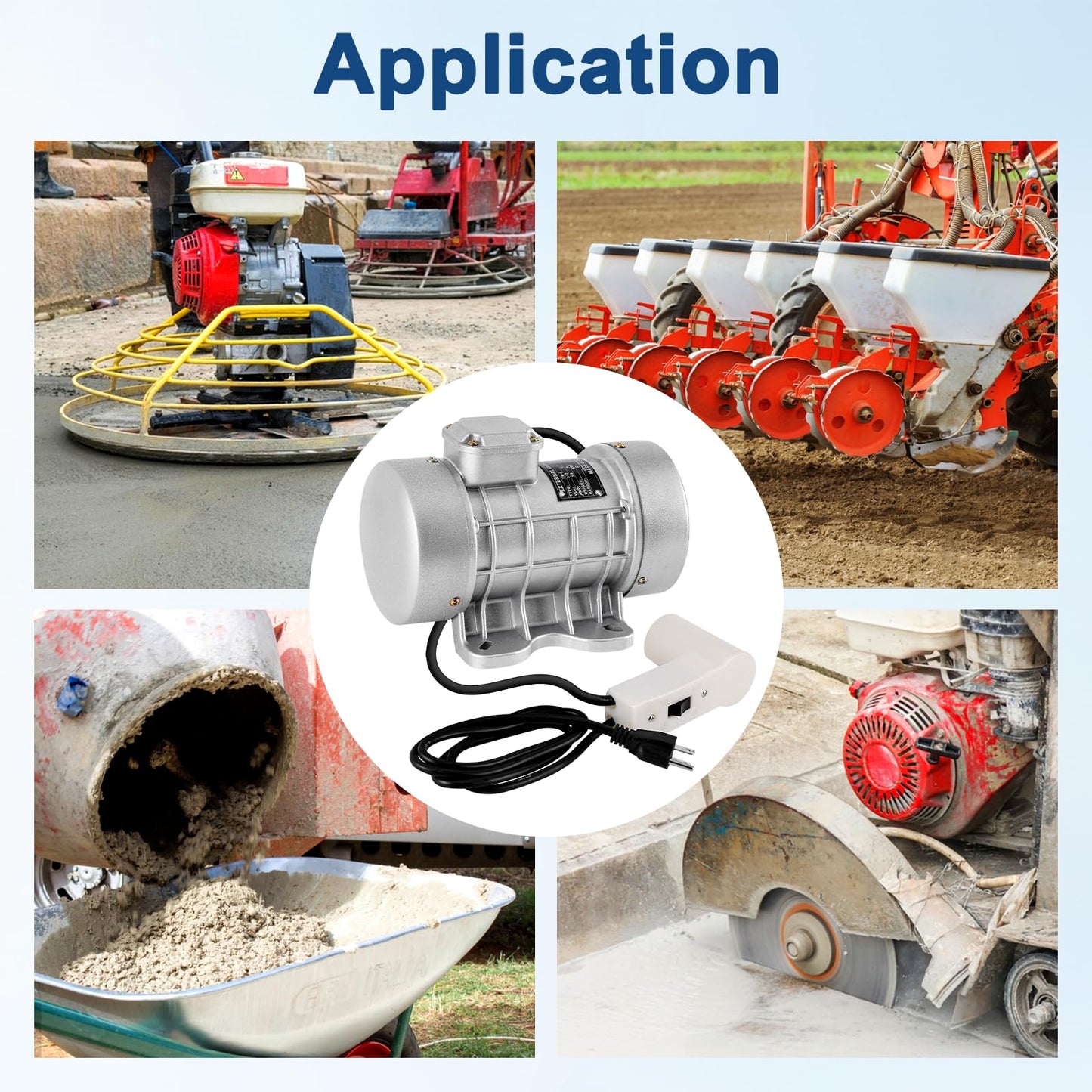 30W Concrete Vibrator Screen with Speed Controller and US Plug and 250W Concrete Vibrator Vibration Motor