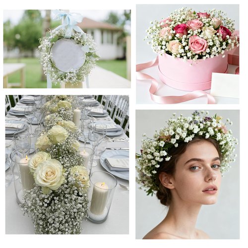 20 Pcs Real Touch Babys Breath Artificial Flowers, White Fake Flowers Baby Breath Flowers Artificial Bulk with Stems Decorations for Vase Wedding Party Garden Home Decor Centerpiece Arrangements
