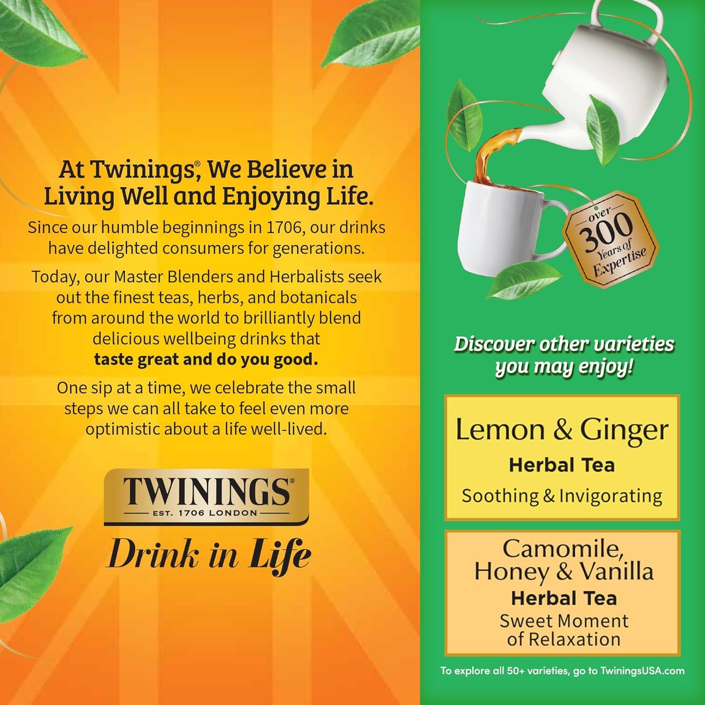 Twinings Decaffeinated Green Tea - Smooth Flavor & Enticing Aroma - 100 Individually Wrapped Teabags