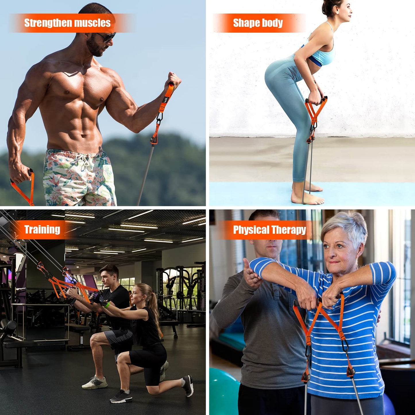 HPYGN Heavy Resistance Bands, 300LBS Exercise Bands for Working Out, Fitness Bands with Handles, Workout Bands for Men, Weight Bands Set for Muscle Training, Strength, Slim, Yoga, Home Gym Equipment
