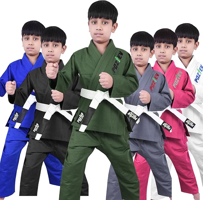 Kids Brazilian Jiu Jitsu Gi For Kids BJJ Gi Youth Grappling Kimonos Preshrunk Lightweight Martial Arts Uniform