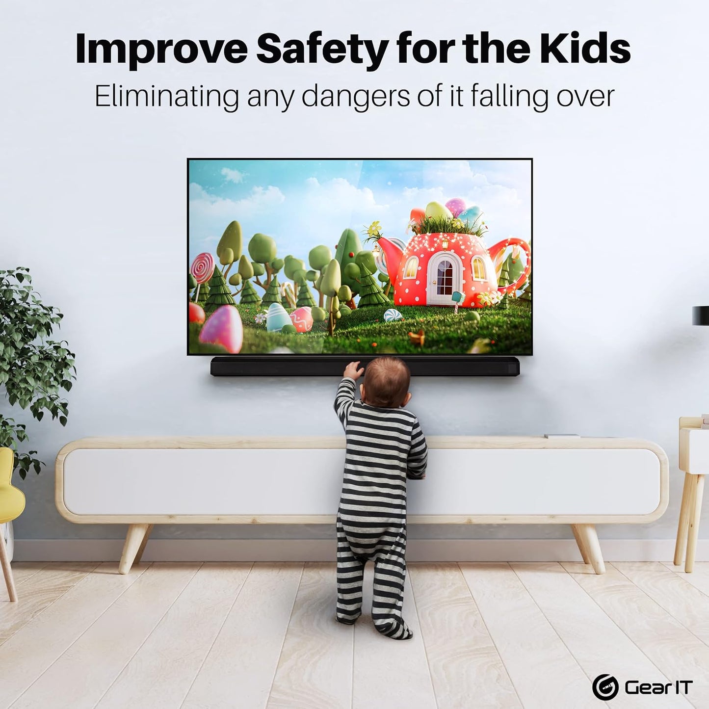 GEARit 22 lbs) Sound Bar Mount, Soundbar TV Bracket (Up to Mount Top or Bottom or Wall Hold, Height and Depth