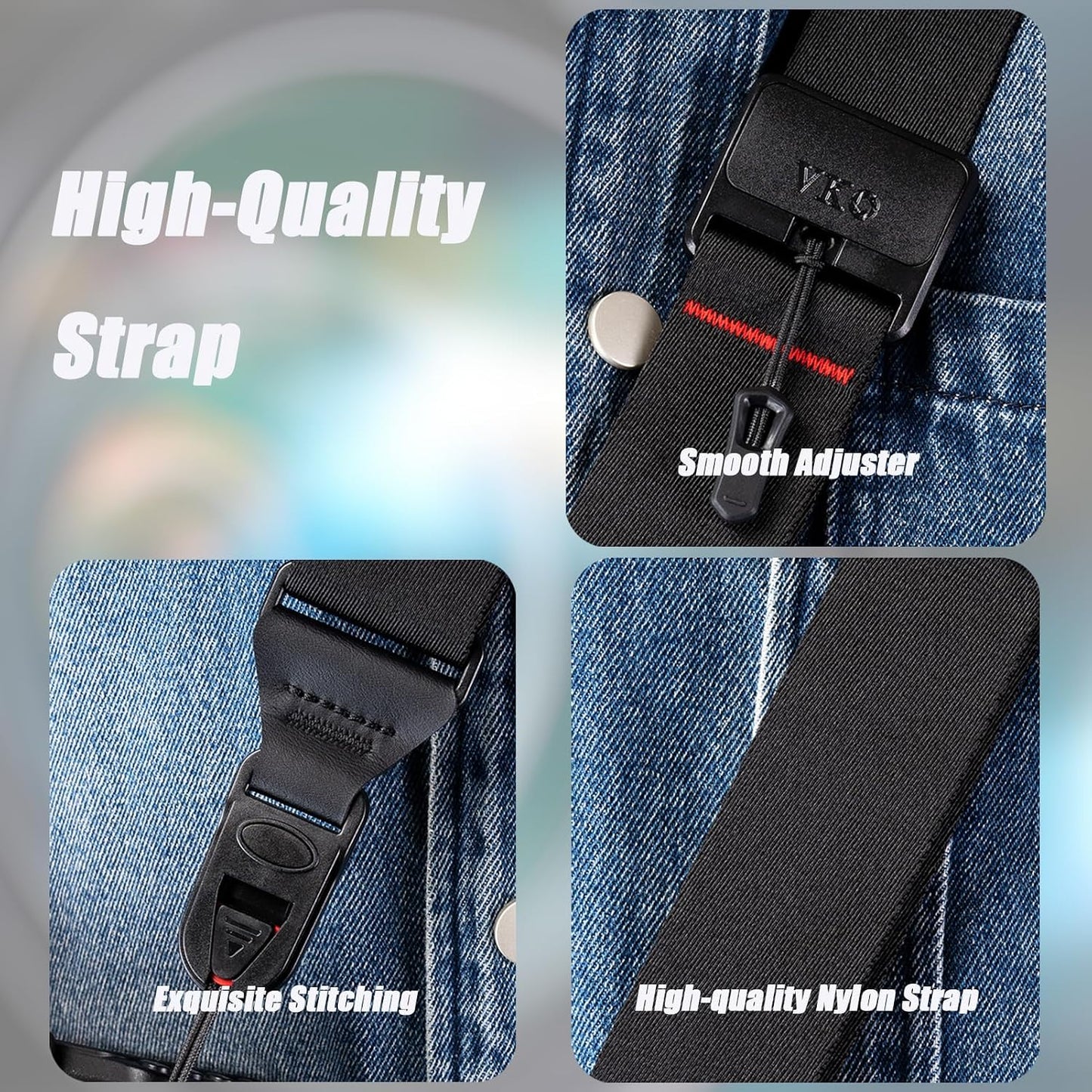 VKO Quick Release Adjustable Neck & Shoulder Strap - Ideal for DSLR & Mirrorless Cameras