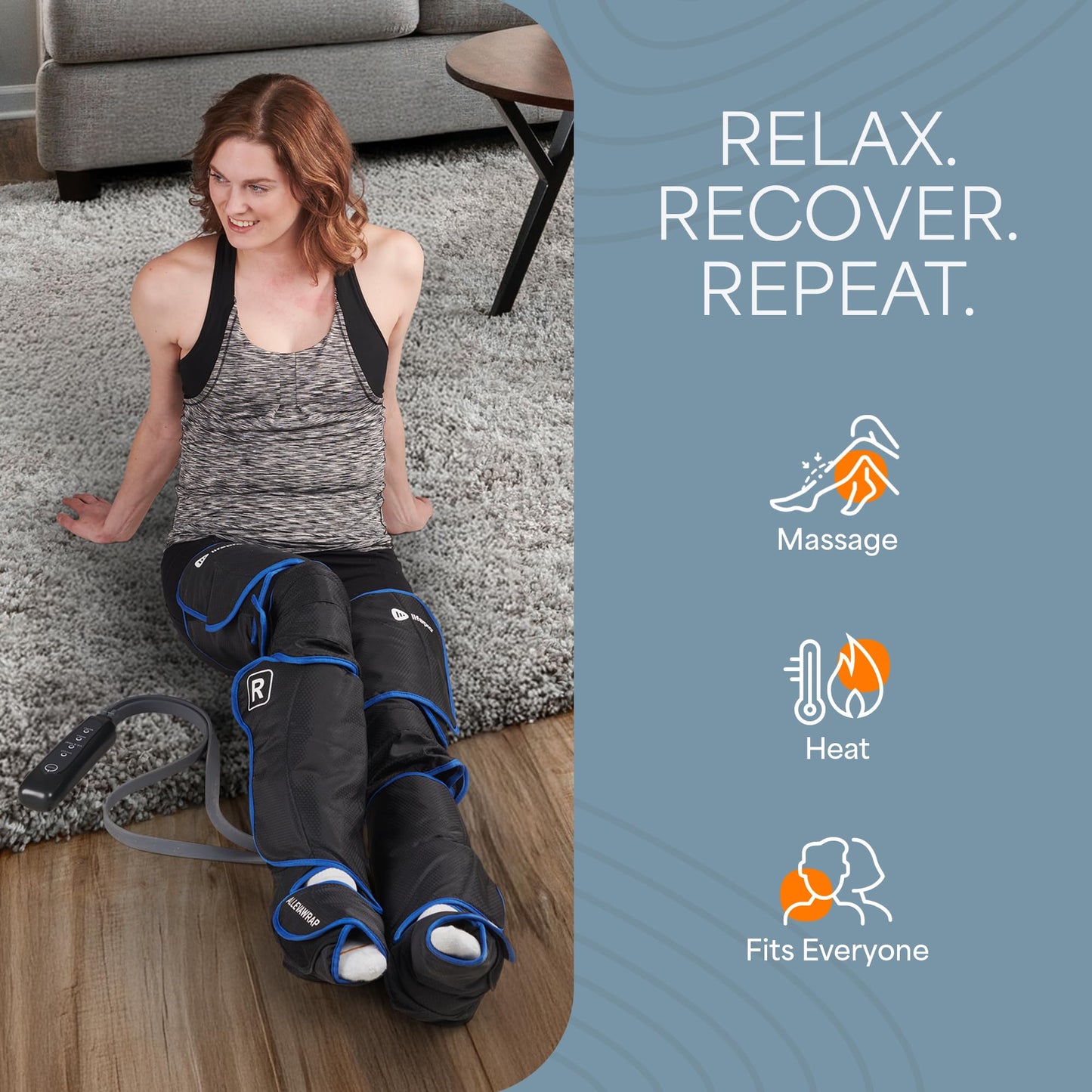 LifePro Leg Massager for Circulation and Pain Relief -Certified Leg Compression Massage Boots with Heat, Foot and Calf Massage, Recovery Machine with 5 Modes and 2 Extension Wraps