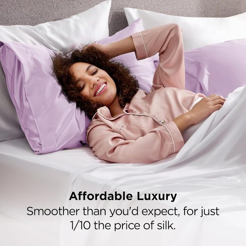 Bedsure Satin Pillowcase - Luxurious Silk-Like Feel | Standard Size 20x26 Inches, Navy - 2 Pack for Comfortable Sleep