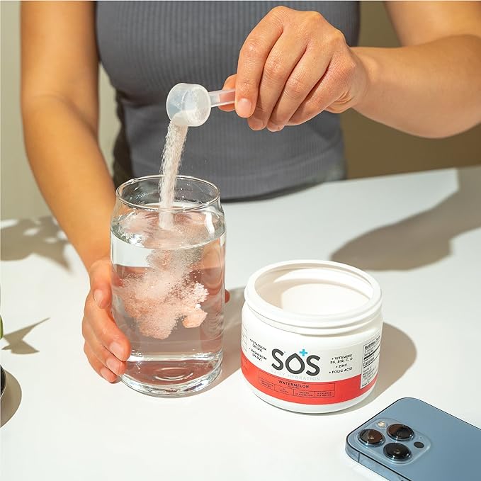 SOS Hydration Electrolyte Drink Mix (31 Servings) ??Low Sugar, 15 Calorie, Keto-Friendly & Rapid Rehydration (31 Servings, Watermelon)