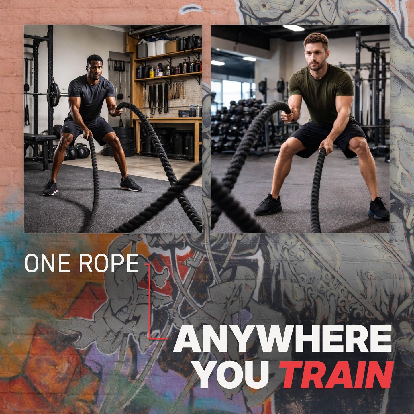 SPRI Battle Rope - Weighted Rope for Strength Training, Working Out, and High-Intensity Workouts for Building Stamina and Endurance - Durable Conditioning Rope - 18ft Long with 1.5" Thickness