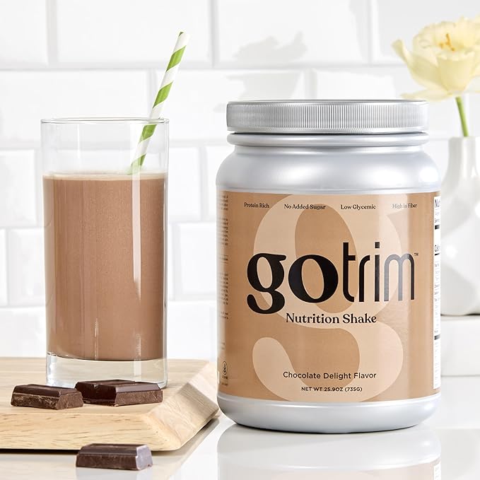 GoTrim Chocolate Protein Shakes Ready to Drink ??High Protein, High Fiber, Meal Replacement, No Added Sugar, Gluten-Free, 14 Servings ??Perfect for Weight Loss, Muscle Building, and Busy Lifestyles