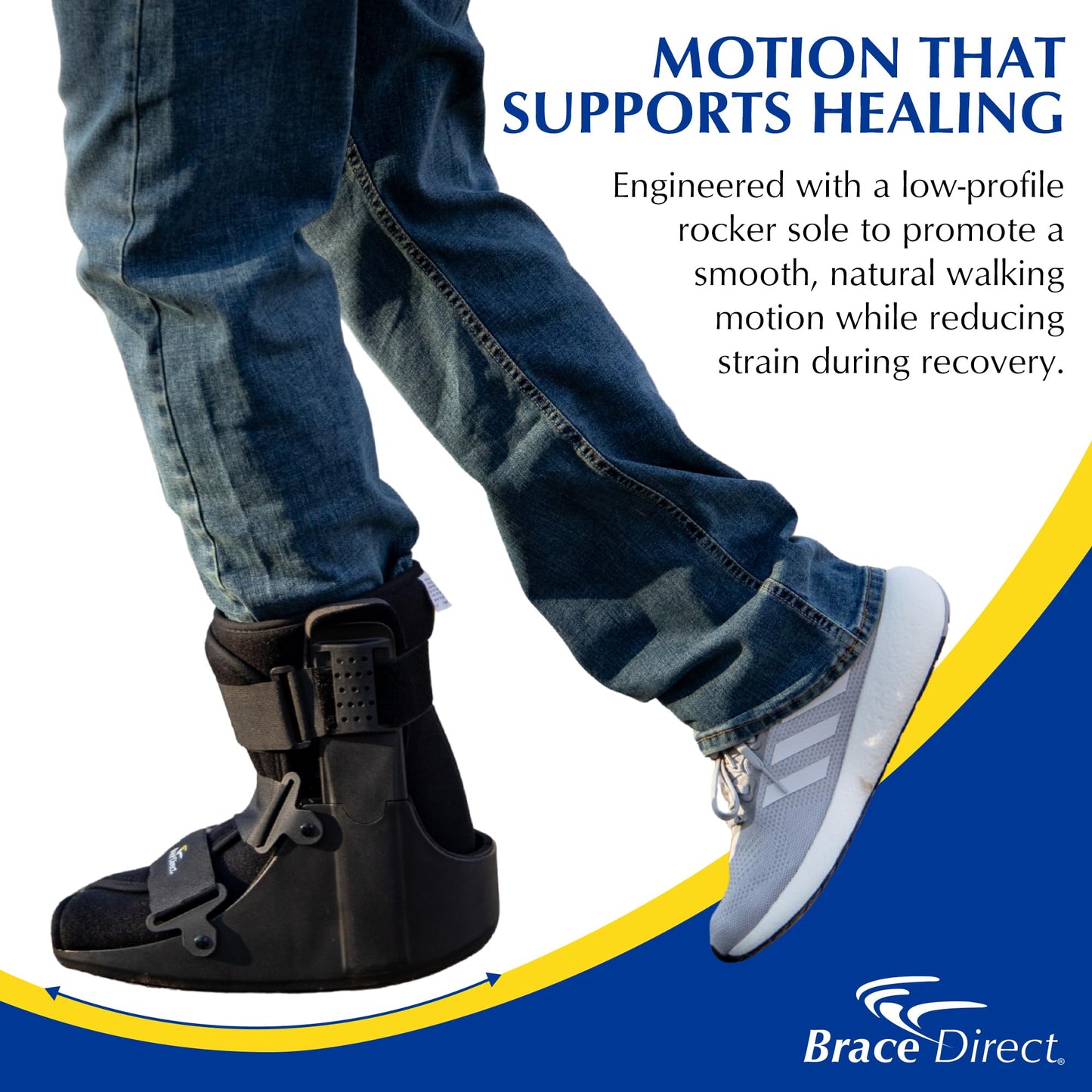 Brace Direct CAM Walker Fracture Boot Short - Lightweight Walking Boot for Foot & Ankle Injuries, Sprains & Stress Fractures - Doctor-Recommended (Men’s 7.5–10.5 / Women’s 8.5–11.5)