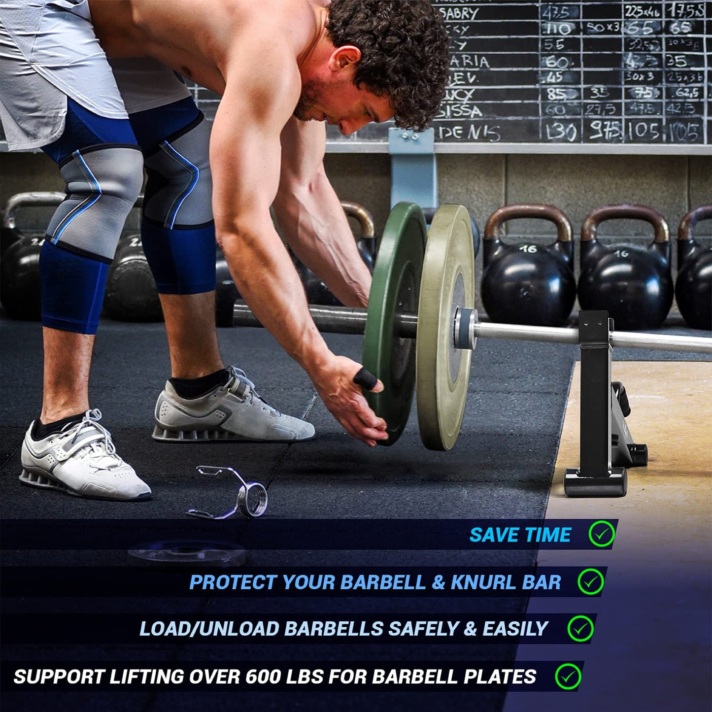 Yes4All Deadlift Jack/ Barbell Stand for Weight Training, Deadlift Exercises, Powerlifting, Suitable for Loading and Unloading Heavy Barbell Plates Black 20.13 x 12.2 x 4.5 inch, A. Black, 19.75 x 14.75 x 4.72 inches