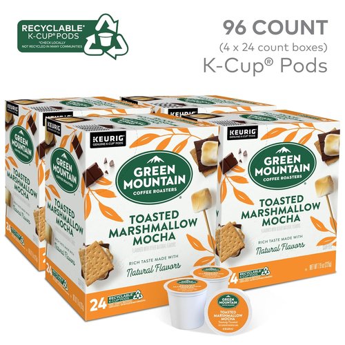 Green Mountain Coffee Roasters K-Cup Pods - Toasted Marshmallow Mocha Light Roast, 96 Count