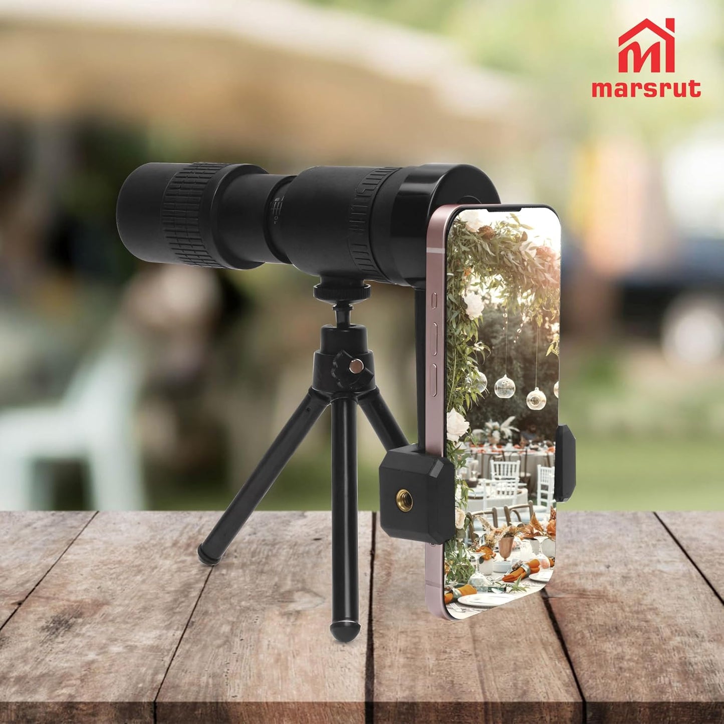 Marsrut 4K 10-300x40mm Zoom Lens for iPhone Android, Compact Monocular Telescope Mini for Stargazing Space Lover Night
