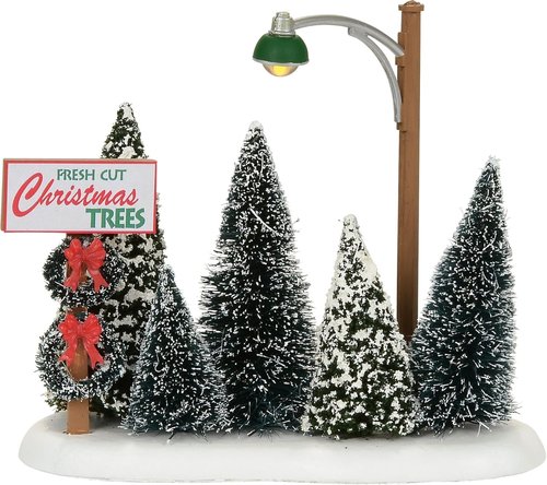 Department 56 Christmas Tree Lot Figurine - Lit Street Lamp Design, 5.16 Inch, Multicolor