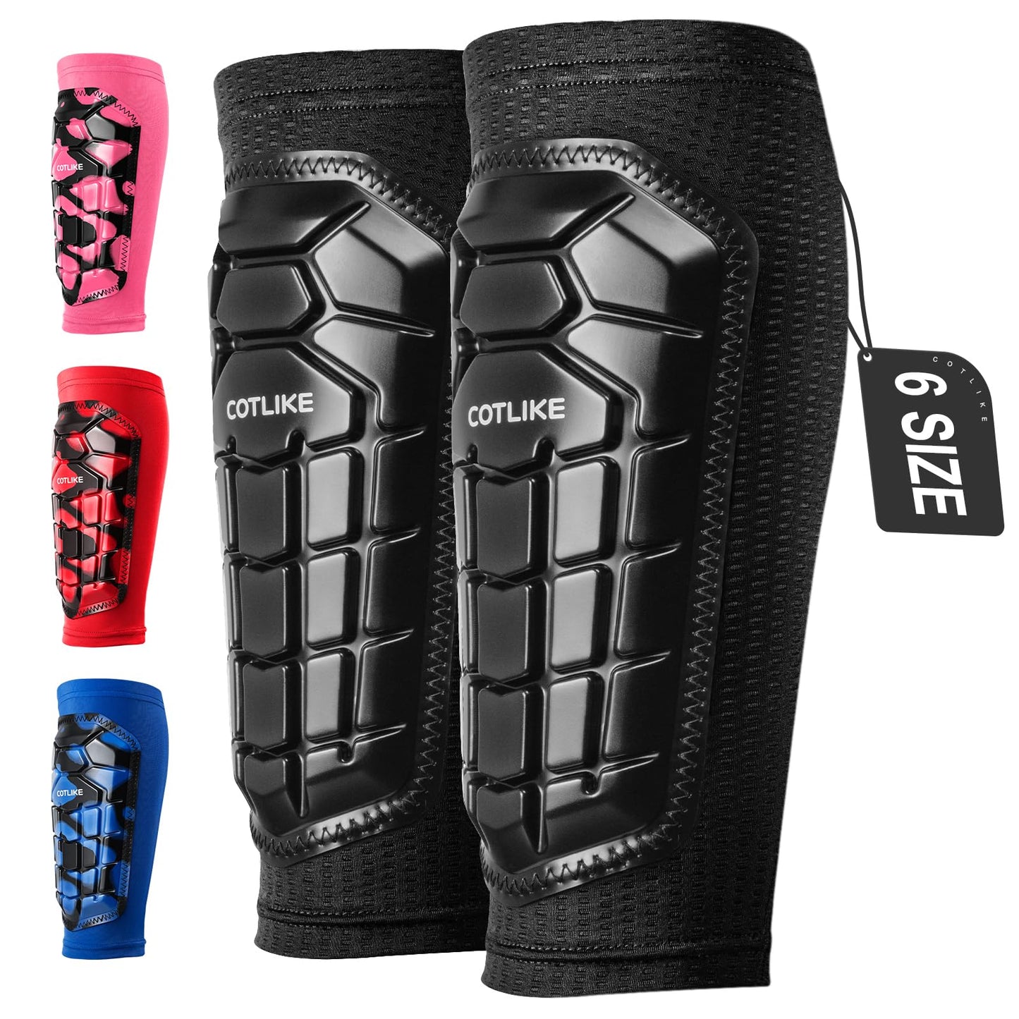 Soccer Shin Guards Kids Youth, Shin Guard Sleeves for Boys Girls Adults Men Women, Protective Soccer Equipment for 2-18 Years Old Boys Girls, High Impact Resistant Breathable Comfortable - XS