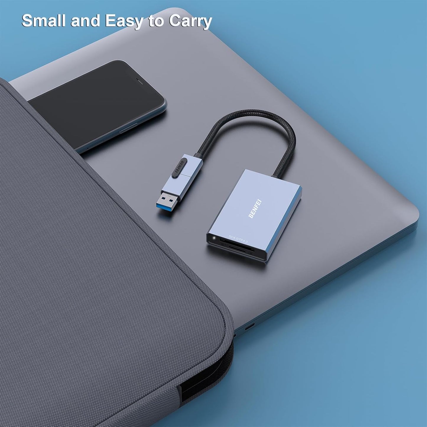 BENFEI 4.0 2-in-1 MMC, RS-MMC, SD Card Reader, USB-C/USB-A Memory Card Reader, for SDXC, SDHC, SD, Micro SDXC, Micro