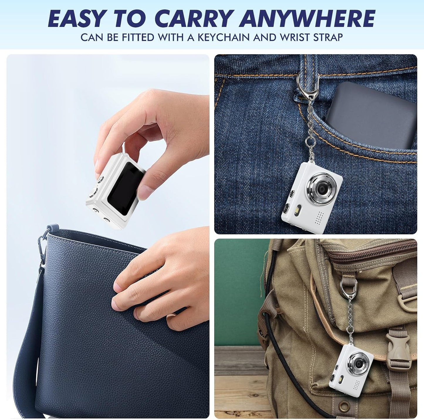 Relaxweex 1080p 100 Mini Digital Camera Keychain Small Portable Photo Video Camera Mins Battery Life Micro Camcorder