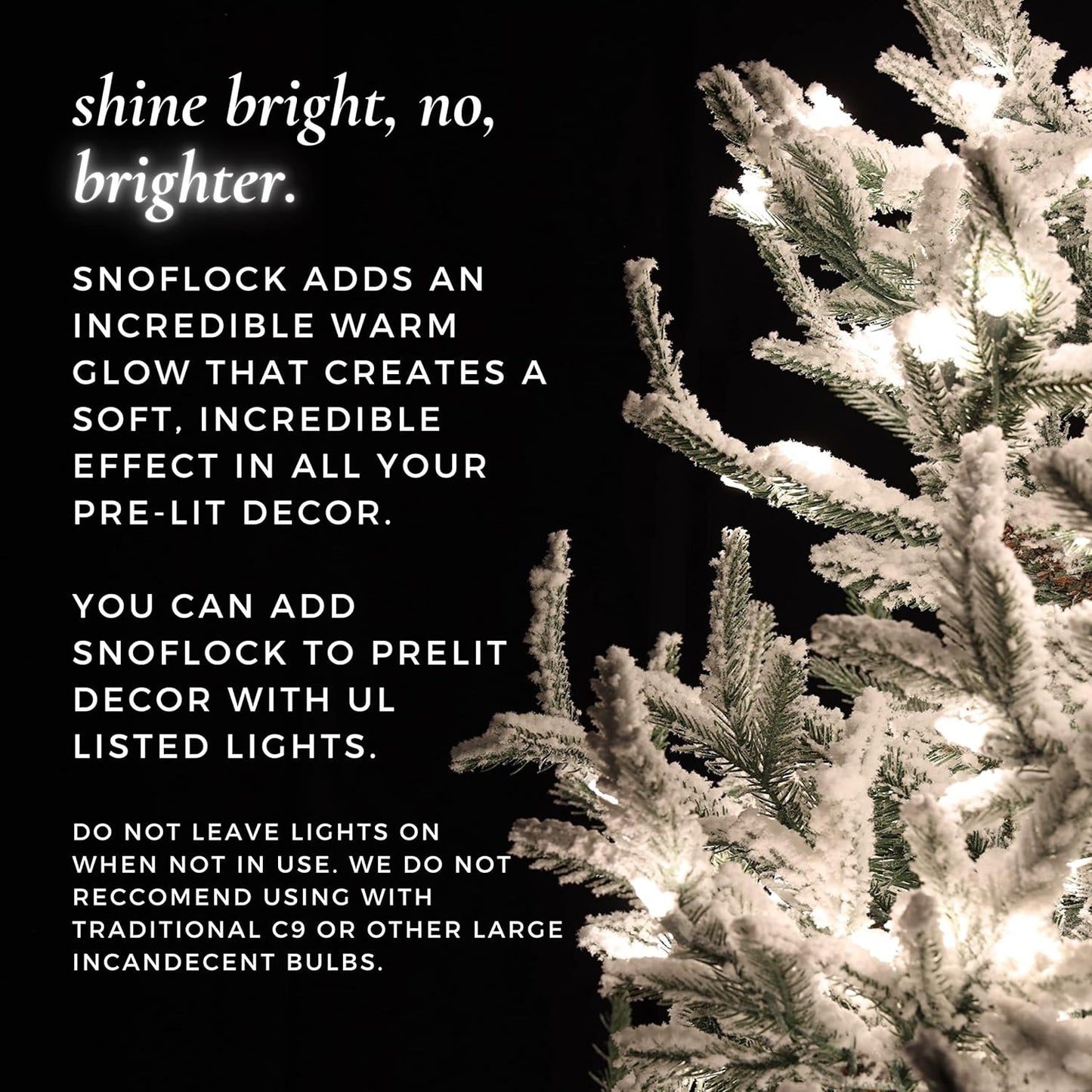 ShimmerSpec Snow Flock Powder - Premium Self-Adhesive Christmas Tree Decor | Made in USA | 2 lbs