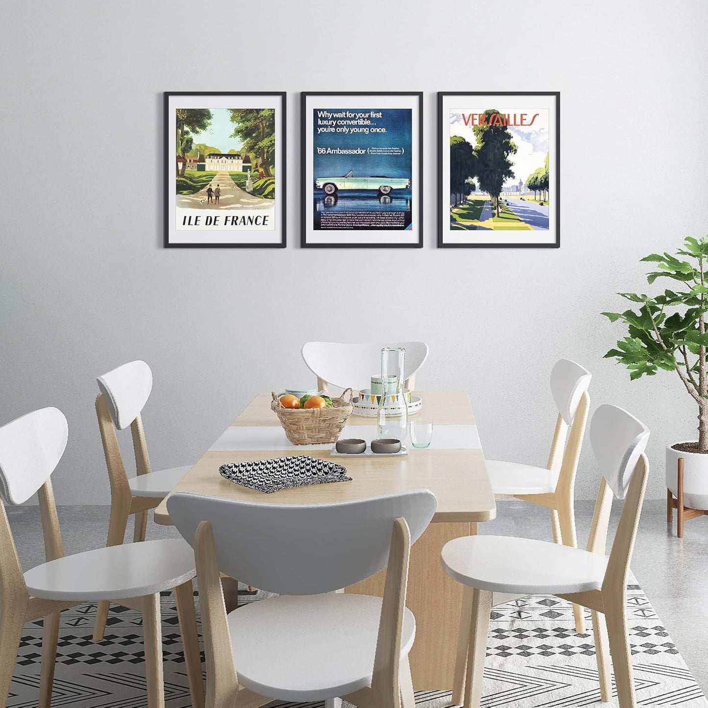 Upsimples 18x24 Picture Frame Set of 5 - Display 16x20 with Mat or 18x24 Without - Black Wall Gallery Frames