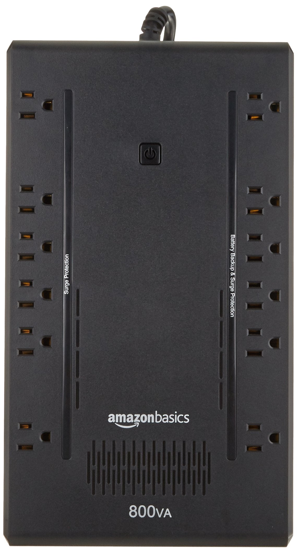Amazon Basics UPS Battery Backup & Surge Protector, 800VA/450W, 12 Outlets, Standby Uninterruptible Power Supply, Compact, Black
