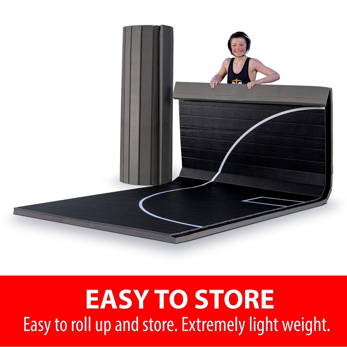 Gold Medal Sports 10' x 10' x 1.25" Wrestling Mat, Jiu Jitsu, BJJ, Wrestling Mats, Martial Arts, Thick with Automatic Connector, Wrestling for Home, Judo, Tatami, Flexi Roll