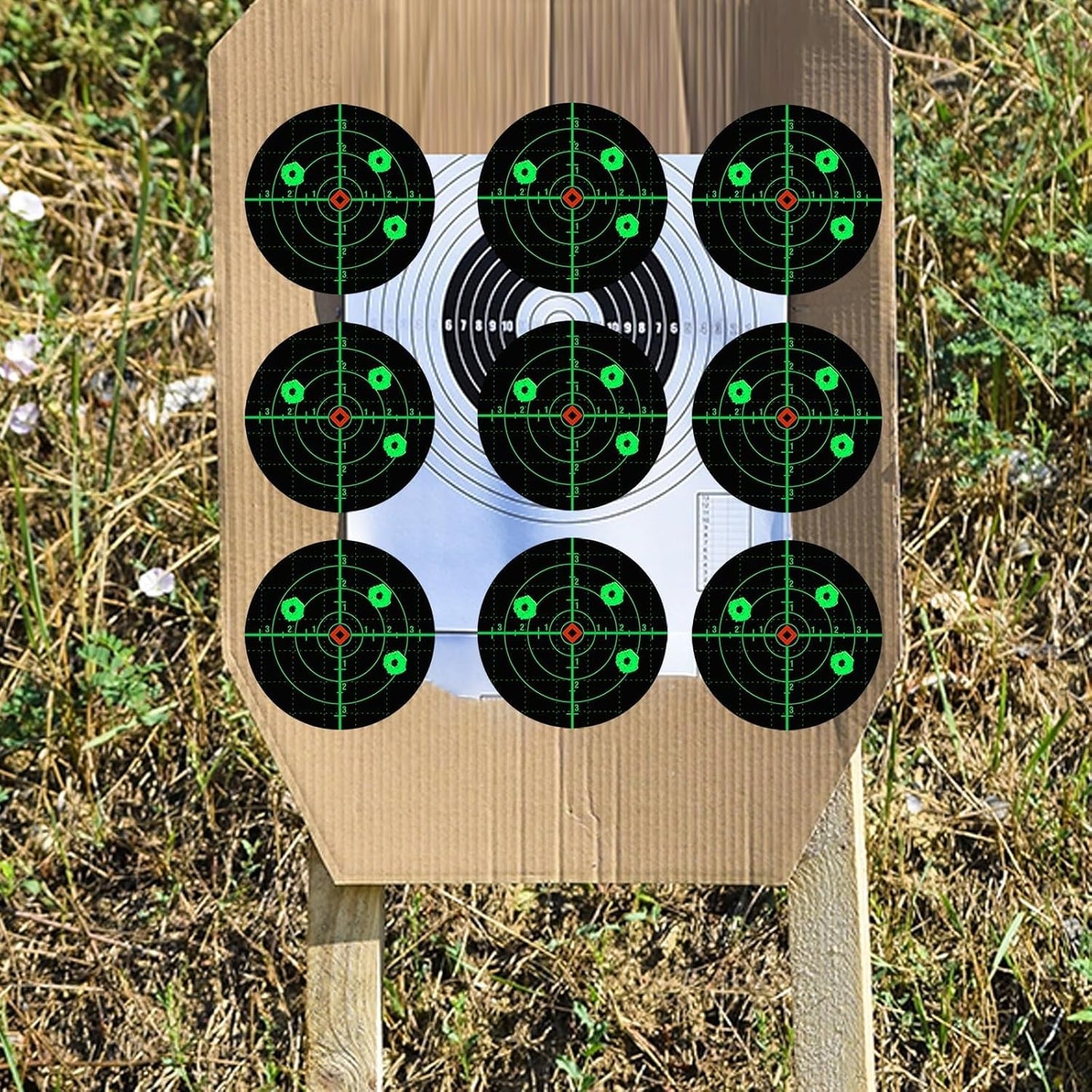 Camdeez Splatter Shooting Targets 6 Inch Reactive Paper Target Stickers 100pcs - Self Adhesive Target Roll for Rifles, BB Guns, Airsoft, Pellet Guns Indoor Outdoor Range
