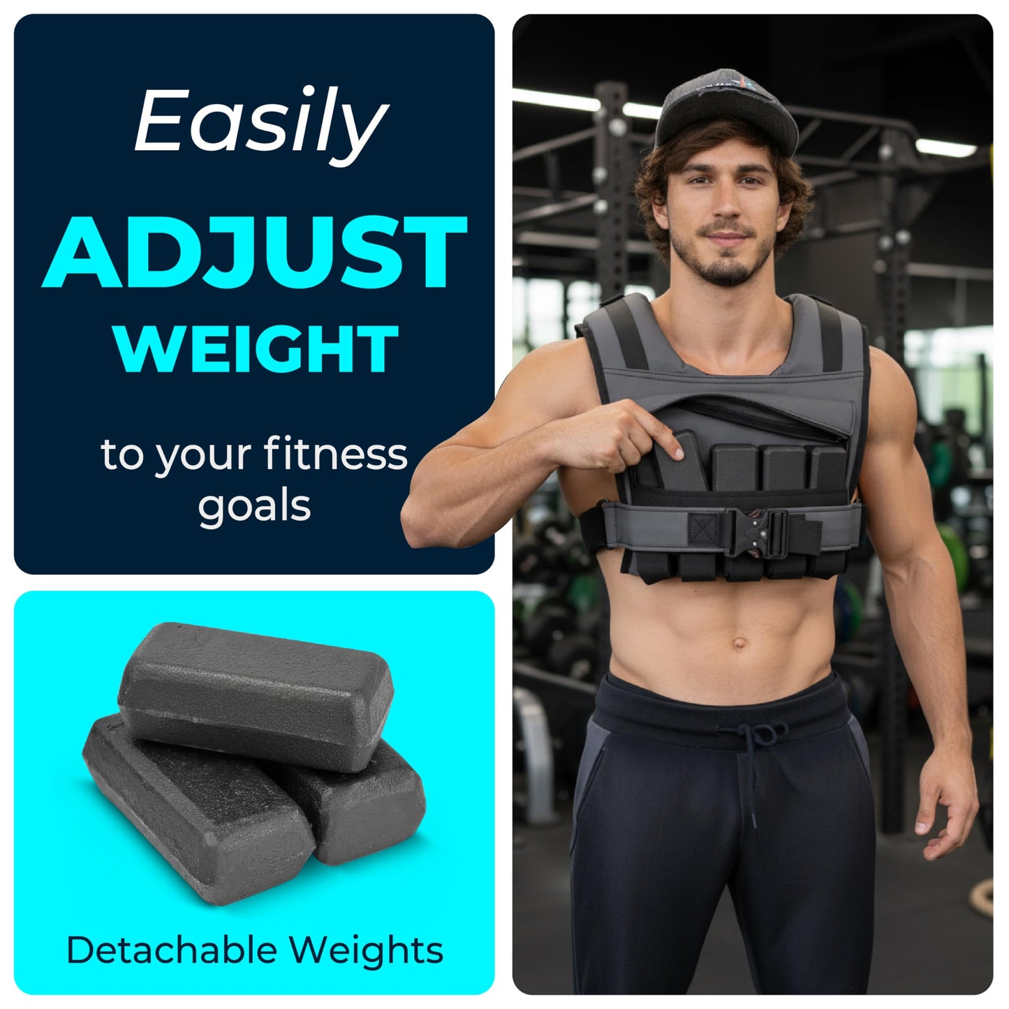 Gymnastics Power Weighted Vest Adjustable for Men and Women – Workout Weight Training Vest for Fitness, Running, Strength, Exercise & Cross Training