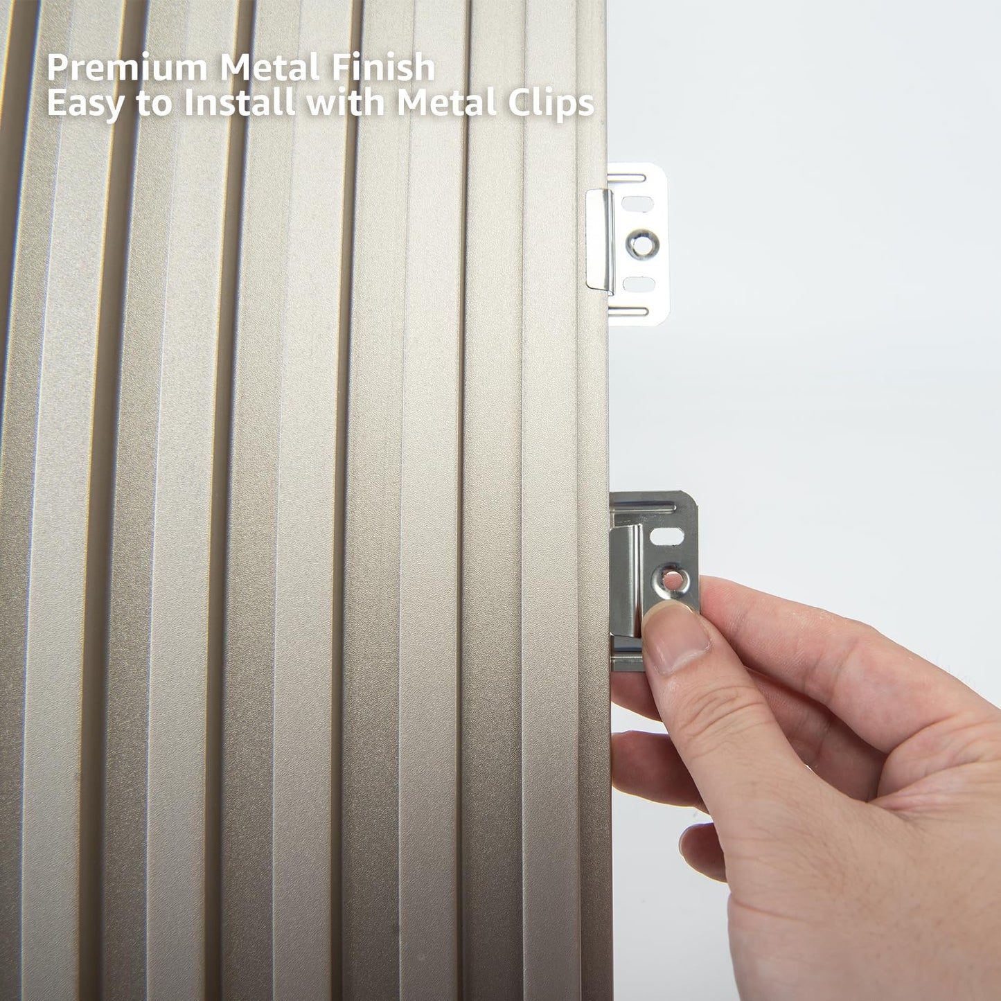 Art3dwallpanels Slat Wall Paneling, 104'' x 6.7'' Glossy Metal Finish WPC Soundproof 3D Wall Panels for Interior Wall Decor, 8 Pack Fluted Textured Panel Wall Slats, Champagne Silver