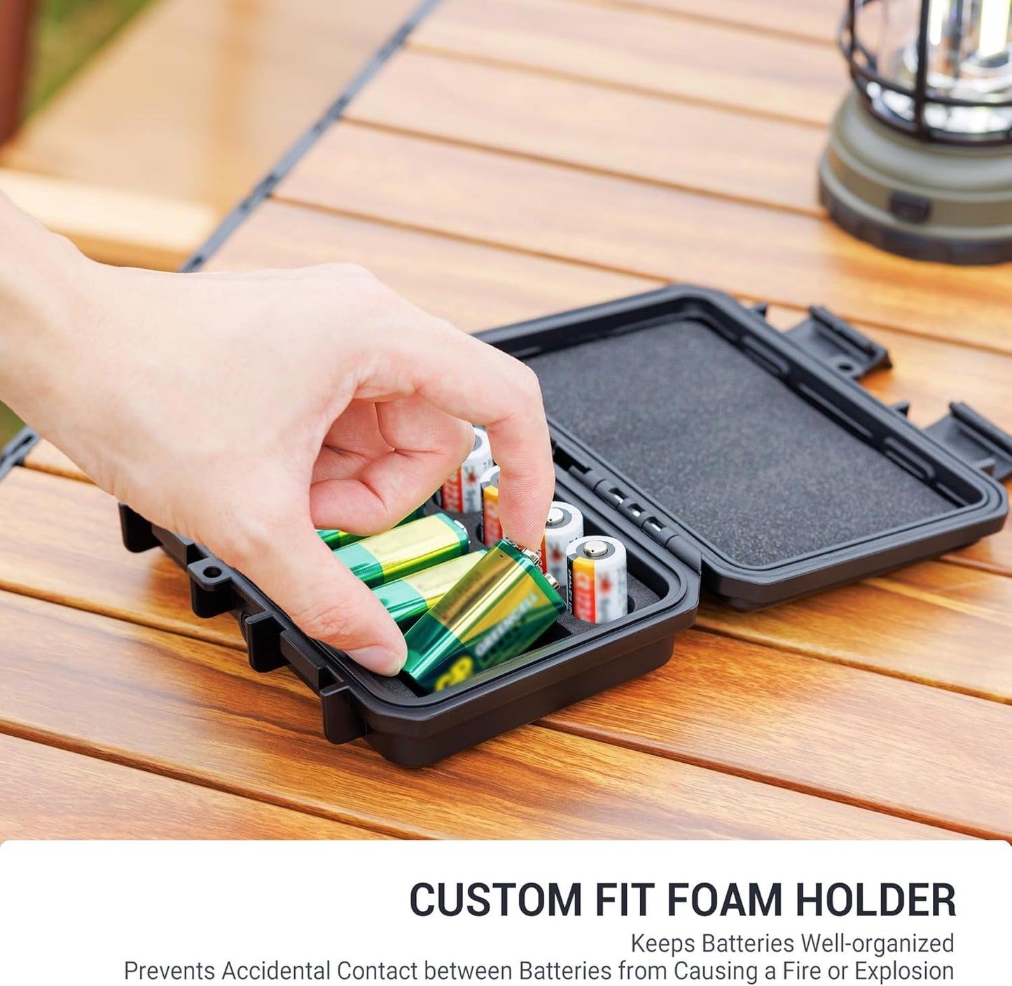 KIWIFOTOS 12 9V CR2 CR123A IP67 CR17345/ CR16340/CR18350/CR15H270 9V Slots & Battery Storage Organizer Case Waterproof