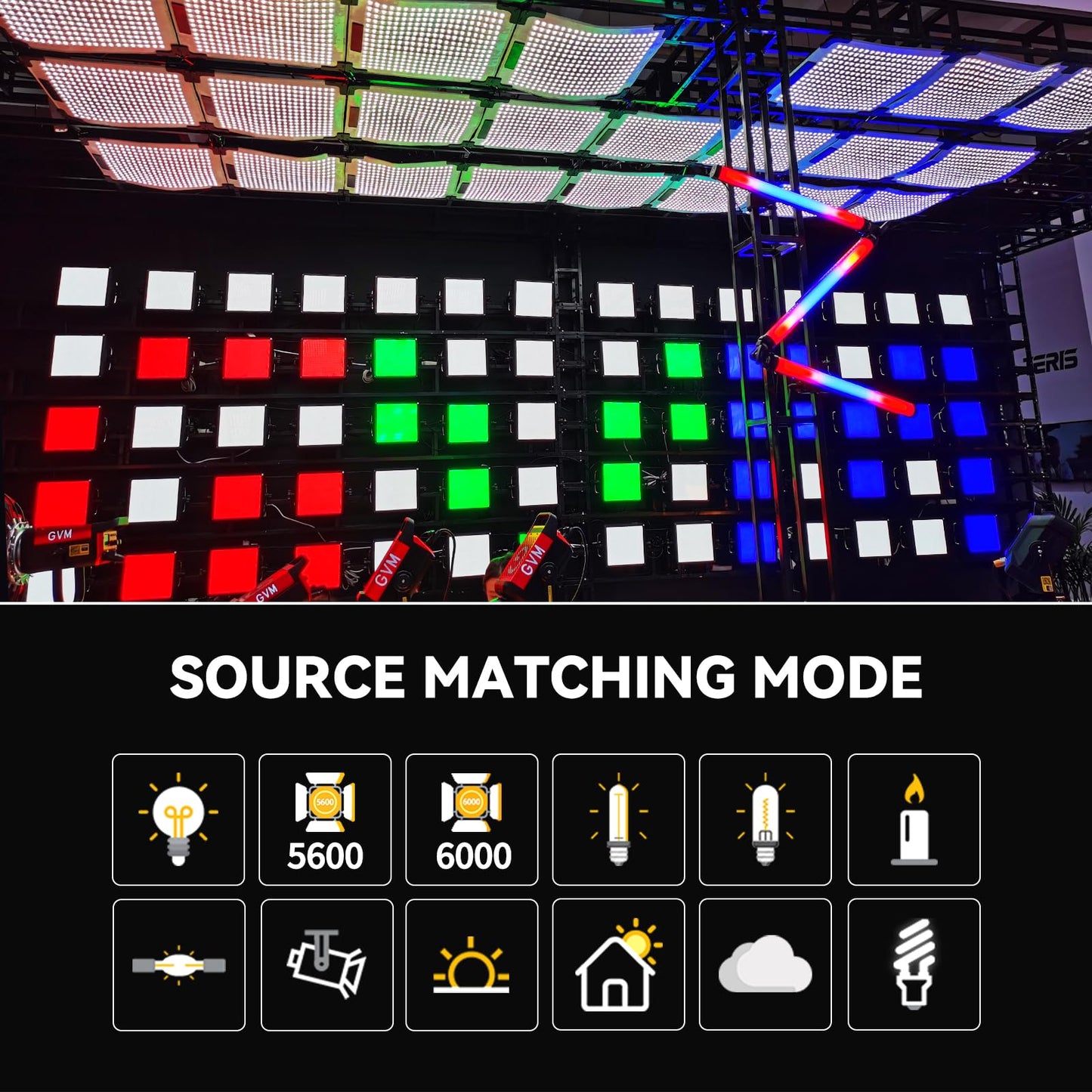 GVM 200W Flexible Led Panel Light Mat with Bluetooth Control, RGB Video Light with Softbox, 2000K-10000K Foldable Photography Light, 16 Kinds Lighting Scene, 1400pcs Led Beads, 23.62 * 23.62 inch