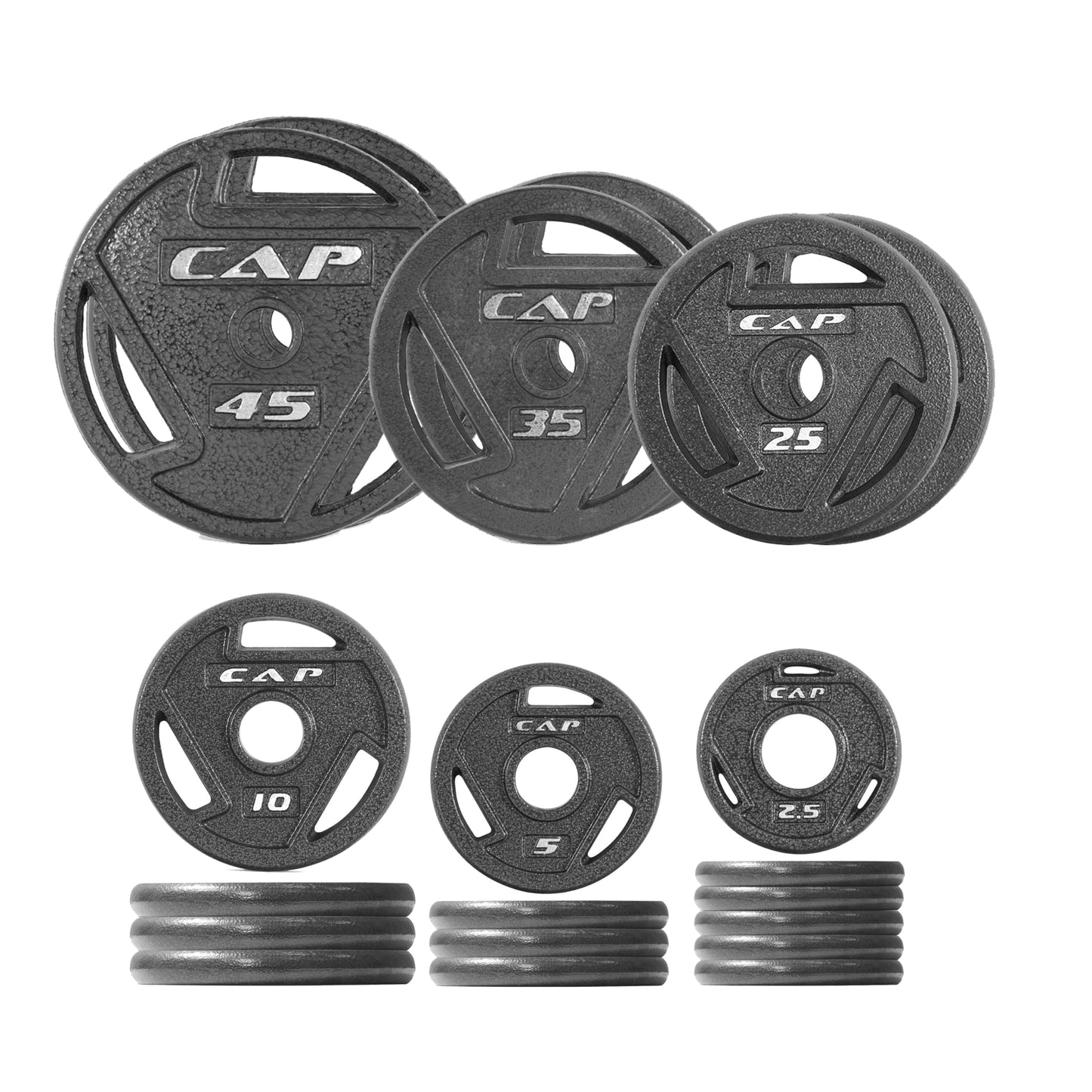 CAP Barbell 285 LB Elite Olympic 2-Inch Cast Iron Weight Plate Set
