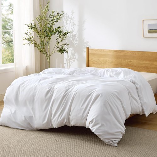 Bedsure Duvet Cover - Queen Size Soft Double Brushed All-Season Bedding, White, Zipper Closure (90"x90")