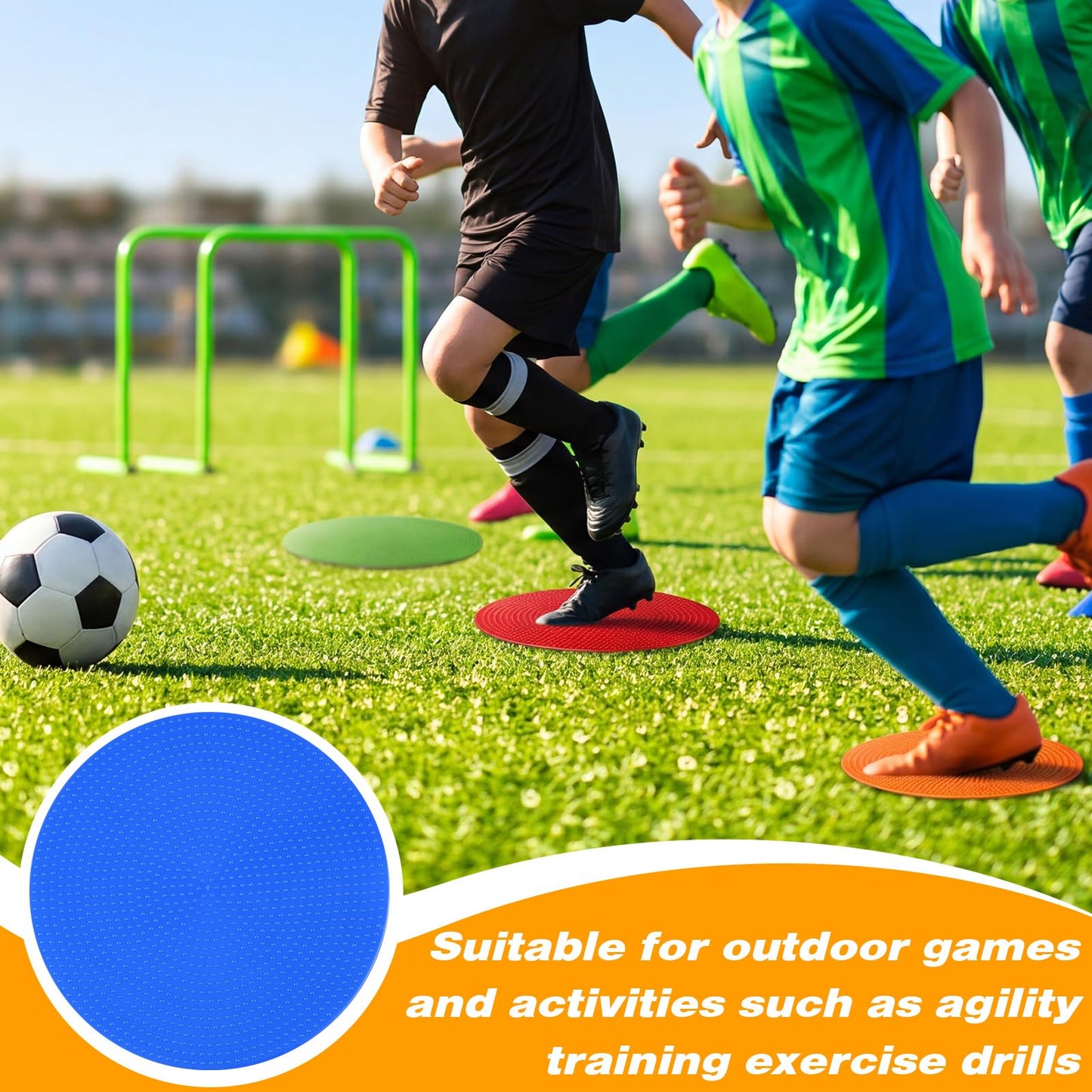 Haull Spot Markers Floor Spots with Bag Non Slip Vinyl Poly Dots for Gym Floor Basketball Football Soccer Sports Speed Agility Training Gym Dance(60 Pcs,6 Inch)