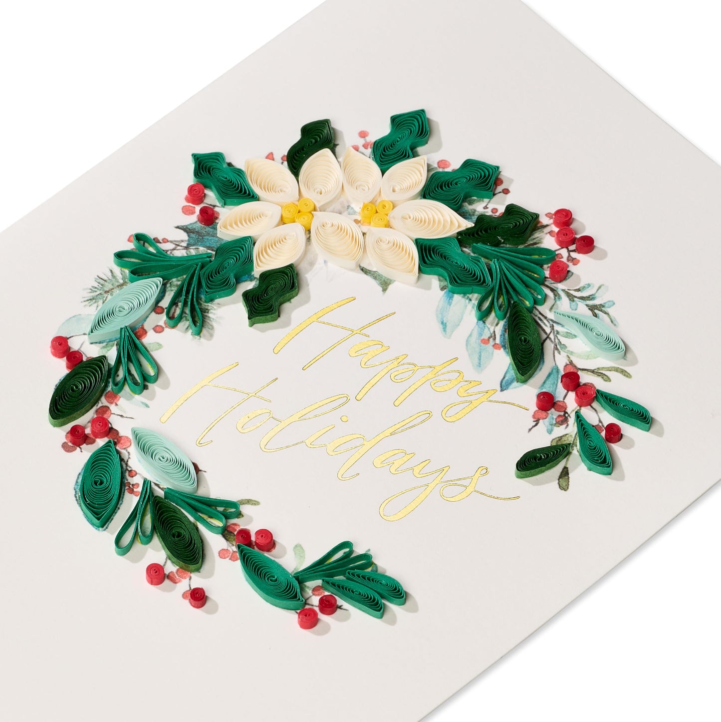 Papyrus Quilled Wreath Holiday Card, Perfect for Friends & Family (Warmest Wishes)