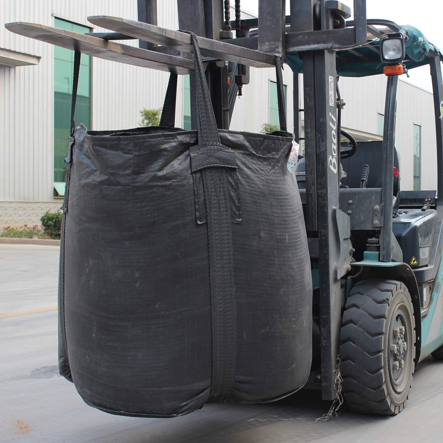 Secbolt Pack of 1 Heavy Duty FIBC Bulk Ton Bag, Anti-UV 3 Years, 3300lbs SWL, 43" Dia. x 43" H Tubular Duffle Top Flat Bottom Woven Polypropylene Bags