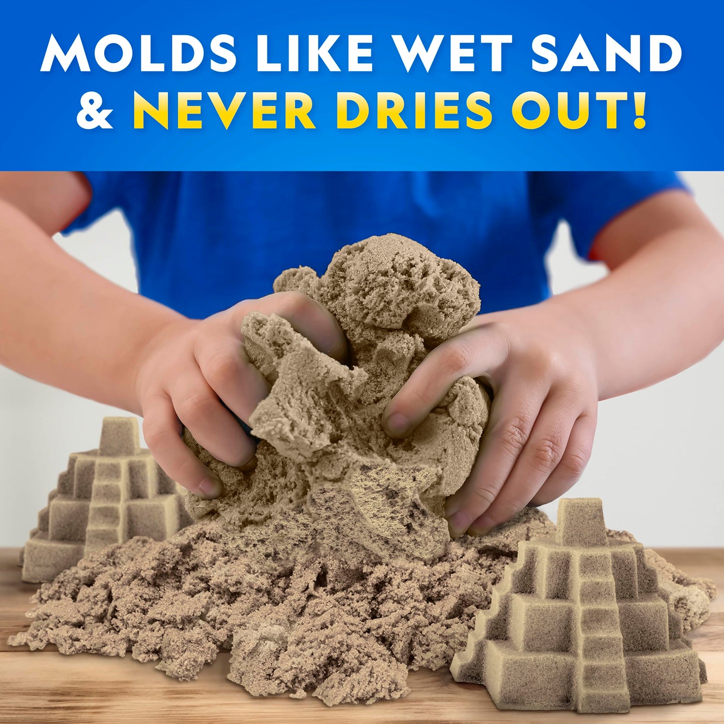 National Geographic Moon Sand - 24 Lbs. of Play Sand with Castle Molds (Natural) - A Fun No Mess Sensory Activity, Kids Play Set, Sensory Bin Filler