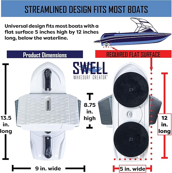 SWELL Wakesurf Creator H3X Plus - The Best Wake Shaper - Extendable Length, Rotating with Hydrodynamic Texture